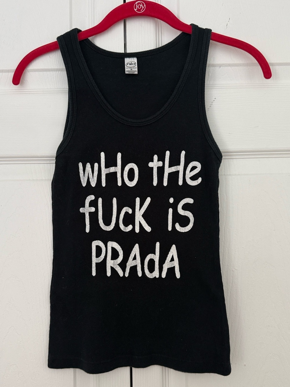 Next Level Apparel Black Ribbed Tank Top Vintage Rare Unique Y2K Graphic Size M